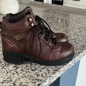 Harley-Davidson Dark Brown Leather Ankle Boots